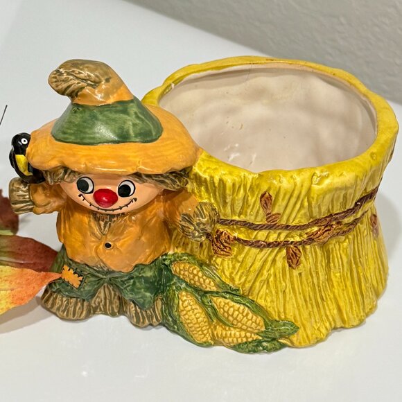 1950's Scarecrow and Wheat Head Vase/Planter Arrangement - Picture 11 of 15